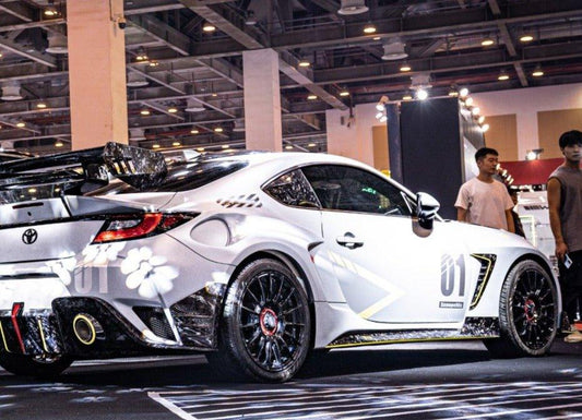 Subaru BRZ ZD8 2022 2023 2024 & Toyota GR86 ZN8 2022 2023 2024 with Aftermarket Parts - "SHINING" Widebody Fender & Wheel Arches & Side Skirts Package Carbon Fiber / FRP from Robot Craftsman