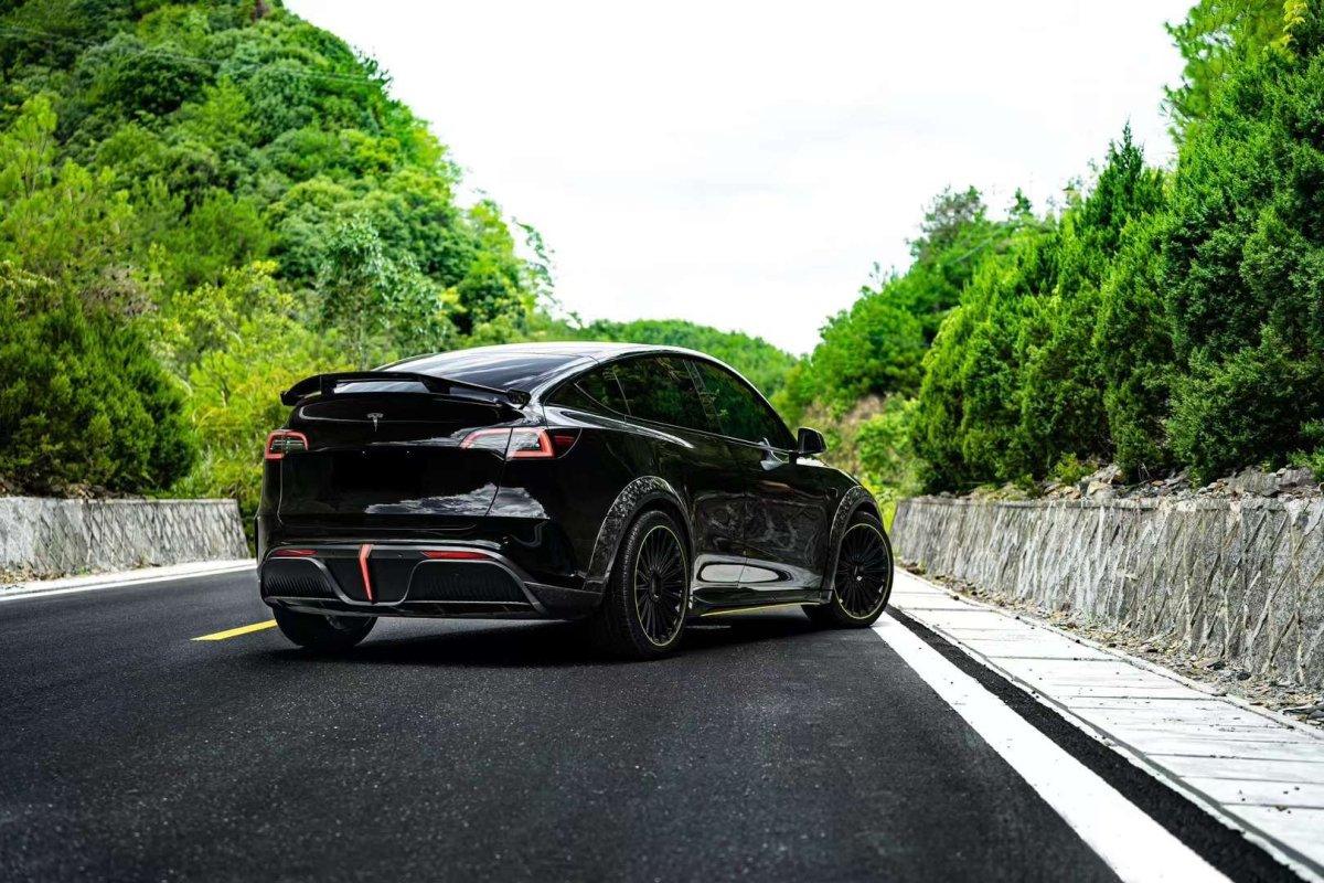 Model Y Rwd Rear Bumper Tesla Model Y Performance AWD Aftermarket Parts Robot Craftsman Rear ...