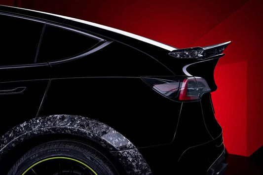 Tesla Model Y Performance AWD Long Range RWD Standard 2020 2021 2023 2024 with Aftermarket Parts - "STARSHIP" Rear Spoiler Wing Carbon Fiber / FRP from Robot Craftsman