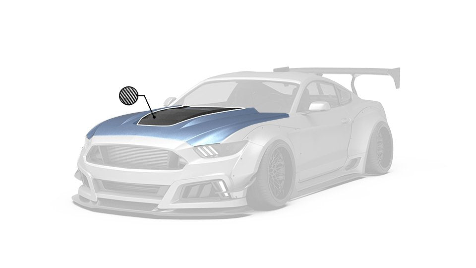 ROBOT CRAFTSMAN Ver.2 FRP or Carbon Fiber "STORM" Hood Bonnet For Ford Mustang S550 S550.1 2015 2016 2017 - Performance SpeedShop