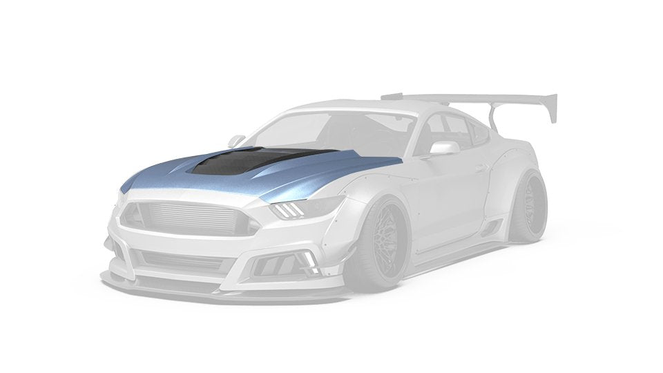ROBOT CRAFTSMAN Ver.2 FRP or Carbon Fiber "STORM" Hood Bonnet For Ford Mustang S550 S550.1 2015 2016 2017 - Performance SpeedShop