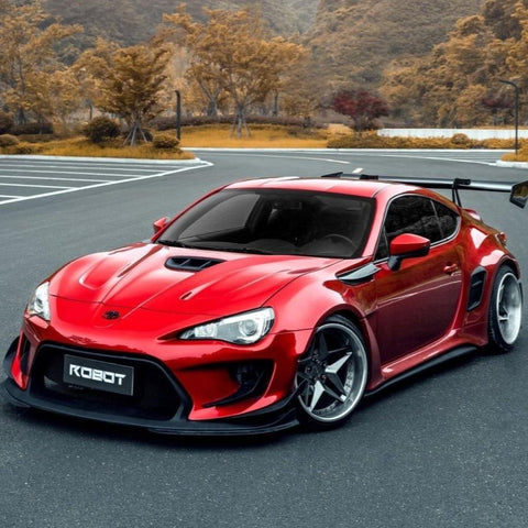 Toyota GT86 86 TRD GT SE Base ZN6 2017 2018 2019 2020 & Scion FR-S FRS ZN6 2013 2014 2015 2016 & BRZ TS Limited Premium ZN6 2013 2014 2015 2016 2017 2018 2019 2020 (compatible with ROBOT widebody kit) with Aftermarket Parts - Front Fenders Replacement & Rear Quarter Fender Flares & Side Skirts Carbon Fiber / FRP from Robot Craftsman