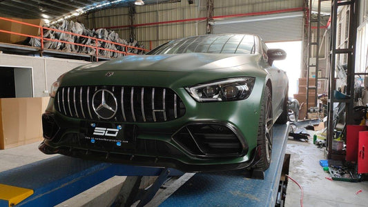 SD Carbon B Style Pre-preg Carbon Fiber Front Lip Splitter for Mercedes Benz AMG GT50 GT53 4 Door X290 2019-ON - Performance SpeedShop