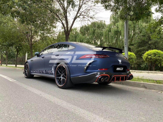 SD Carbon B Style Pre-preg Carbon Fiber Side Skirts Overlay for Mercedes Benz AMG GT50 GT53 4 Door X290 2019-ON - Performance SpeedShop