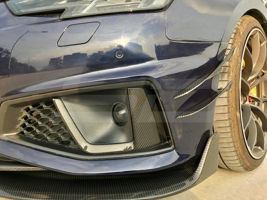 SD Carbon Carbon Fiber Front Bumper Canards For Audi A4 S4 2020-ON B9.5 - Performance SpeedShop