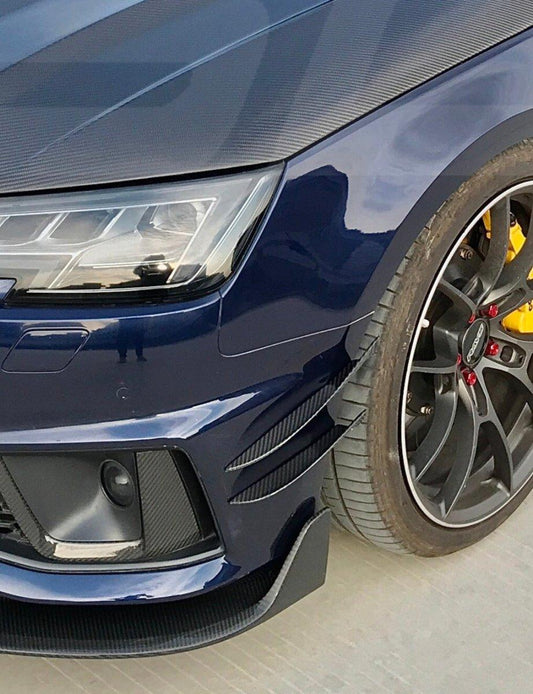 SD Carbon Carbon Fiber Front Bumper Canards For Audi A4 S4 2020-ON B9.5 - Performance SpeedShop