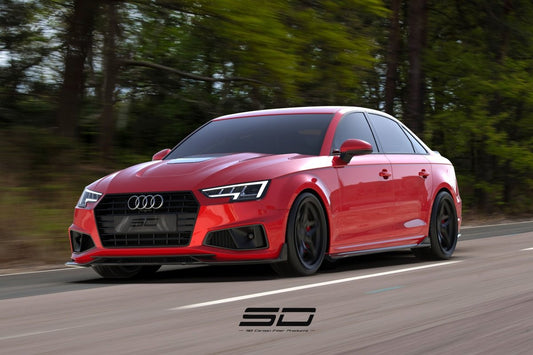 SD Carbon Carbon Fiber Front Lip For Audi A4 S-Line & S4 2019-ON B9 B9.5 - Performance SpeedShop