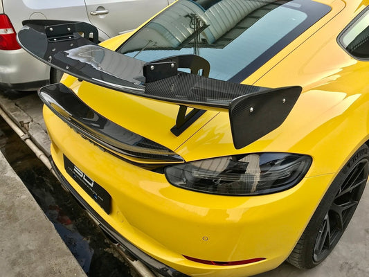 SD Carbon Club Sport Style DRY Carbon Fiber Rear Spoiler Wing For Porsche 718 Cayman Boxster - Performance SpeedShop