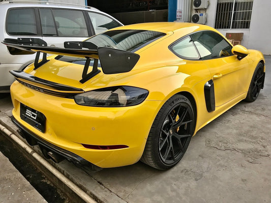 SD Carbon Club Sport Style DRY Carbon Fiber Rear Spoiler Wing For Porsche 718 Cayman Boxster - Performance SpeedShop