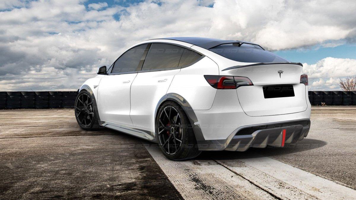 Model Y Performance Rear Spoiler Tesla Model Y Performance Rear Trunk Spoiler - Carbon Fiber ...