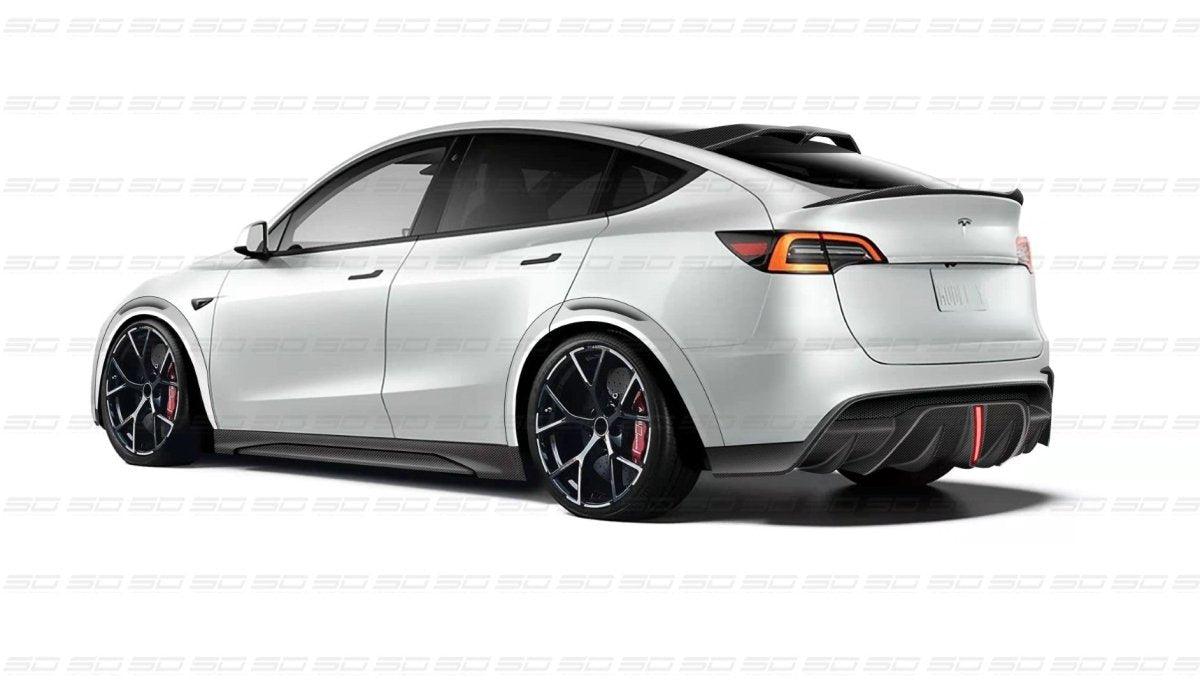 Model Y Performance Rear Spoiler Tesla Model Y Performance Rear Trunk Spoiler - Carbon Fiber ...