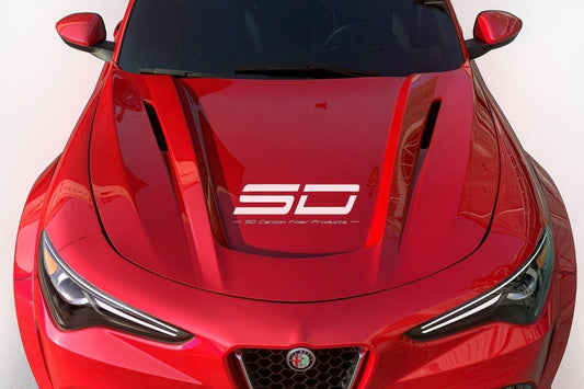 SD Carbon Pre-preg Carbon Fiber Hood Bonnet For Alfa Romeo Stelvio - Performance SpeedShop