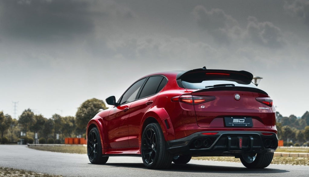 SD Carbon Pre-preg Carbon Fiber Rear Trunk Spoiler For Alfa Romeo Stelvio - Performance SpeedShop