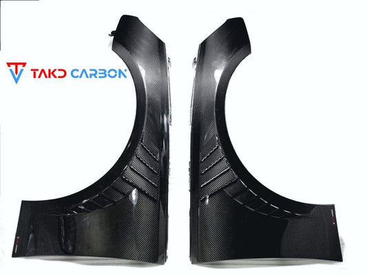 Audi S4 A4 B9.5 2020-ON with Aftermarket Parts - Front Canards Pre-preg Carbon Fiber from TAKD Carbon
