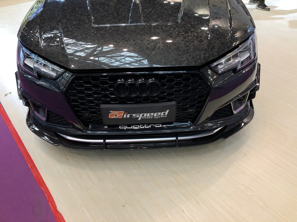 TAKD Carbon Carbon Fiber Front Lip for Audi A4 S-Line & S4 2017-2019 B9 - Performance SpeedShop
