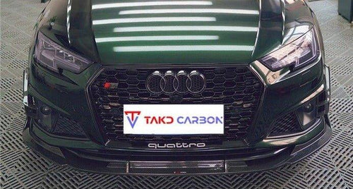 TAKD Carbon Carbon Fiber Front Lip for Audi A4 S-Line & S4 2017-2019 B9 - Performance SpeedShop