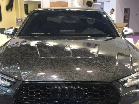 Audi RS4 S4 A4 (all models) B9 / B9.5 2017-ON with Aftermarket Parts - V1 Style Hood Pre-preg Carbon Fiber from TAKD Carbon