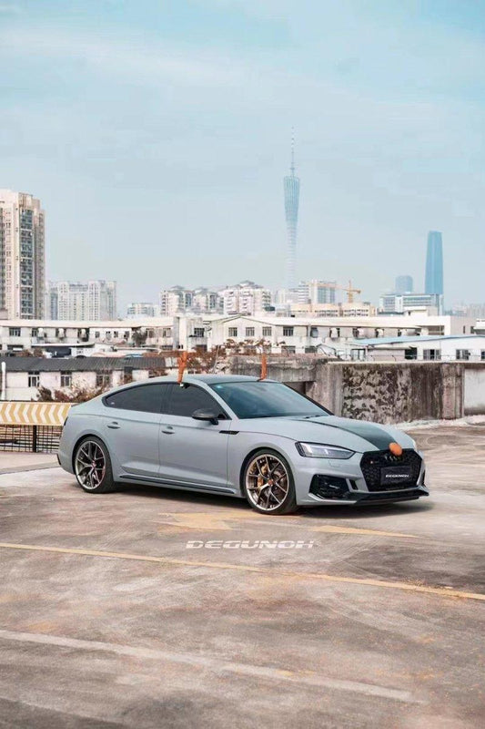 Audi RS4 S4 A4 (all models) B9 / B9.5 2017-ON with Aftermarket Parts - V2 Style Hood Pre-preg Carbon Fiber from TAKD Carbon