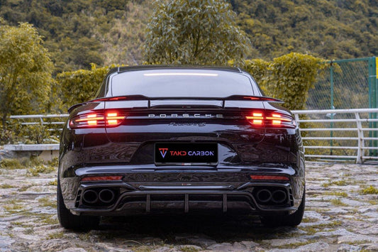 Porsche Panamera 4 & 4S & Turbo 971 (fits both pre-facelift & facelift) 2017-ON with Aftermarket Parts - Rear Diffuser Pre-preg Carbon Fiber from TAKD Carbon