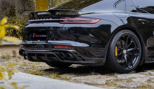 Porsche Panamera 4 & 4S & Turbo 971 (fits both pre-facelift & facelift) 2017-ON with Aftermarket Parts - Rear Diffuser Pre-preg Carbon Fiber from TAKD Carbon