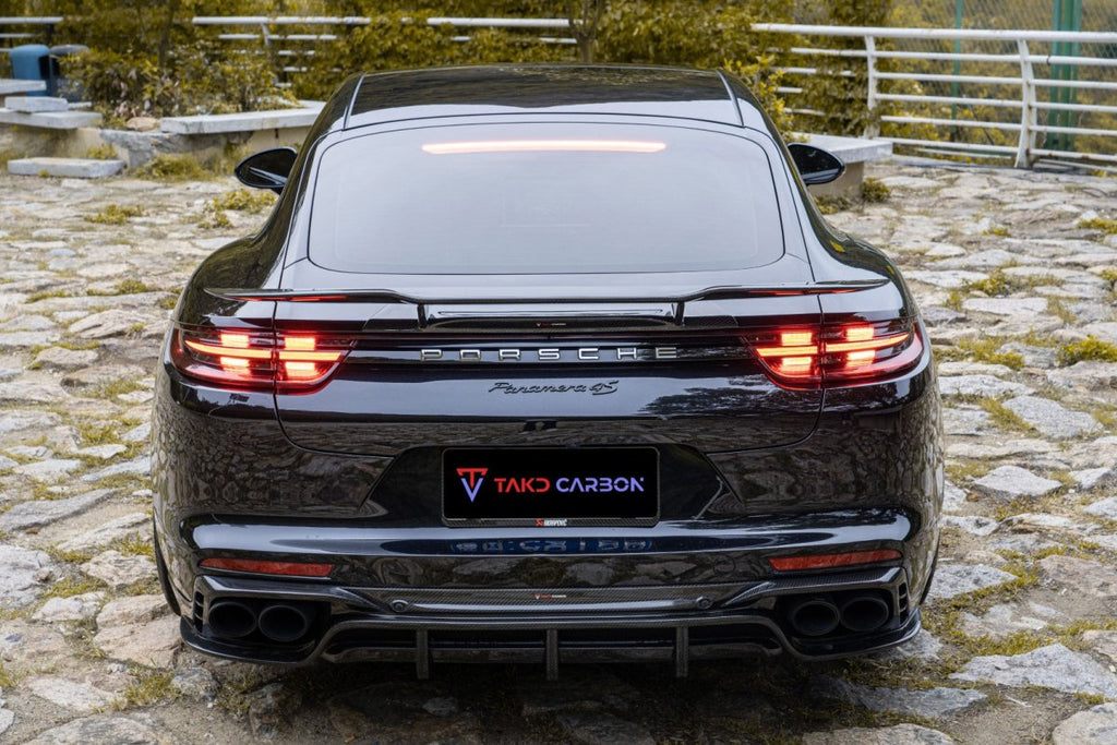 TAKD Carbon Carbon Fiber Rear Diffuser for Porsche Panamera 4 & 4S & Turbo 971 2017-ON - Performance SpeedShop