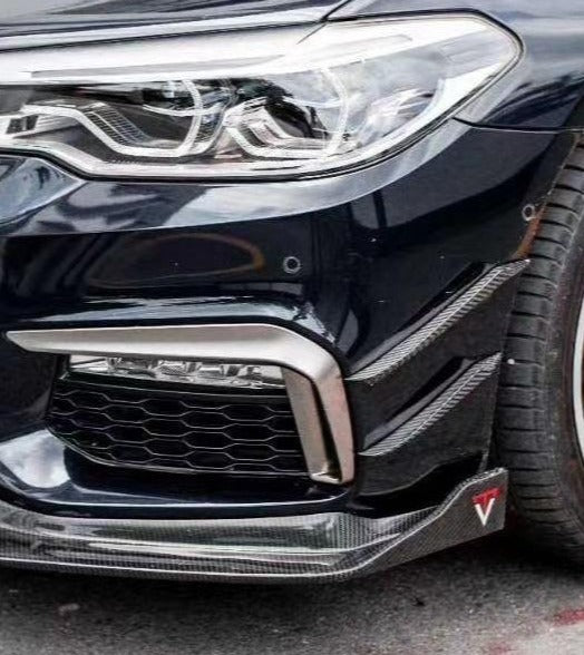 TAKD Carbon Dry Carbon Fiber Front Bumper Canards for BMW 5 Series G30 2017-2020 Pre-facelift - Performance SpeedShop