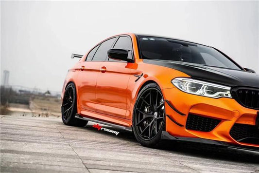 BMW M5 / M5C / M5CS F90 Pre-LCI 2018 2019 2020 with Aftermarket Parts - Front Canards Pre-preg Carbon Fiber from TAKD Carbon