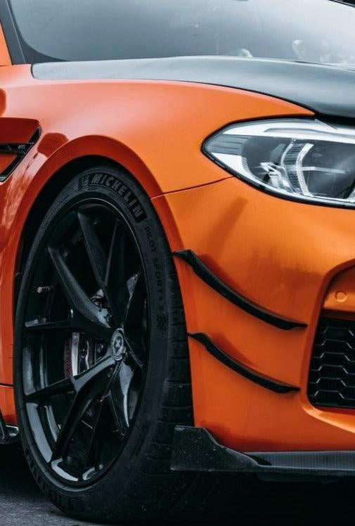 TAKD Carbon Dry Carbon Fiber Front Bumper Canards for BMW M5 F90 2017-ON - Performance SpeedShop