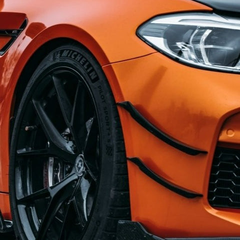 TAKD Carbon Dry Carbon Fiber Front Bumper Canards for BMW M5 F90 2017-ON - Performance SpeedShop