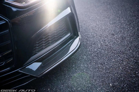 Audi S5 A5 S-line (with s-line bumper) B9 2017-2019 with Aftermarket Parts - Front Lip Pre-preg Carbon Fiber from TAKD Carbon