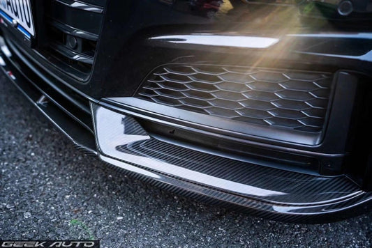 Audi S5 A5 S-line (with s-line bumper) B9 2017-2019 with Aftermarket Parts - Front Lip Pre-preg Carbon Fiber from TAKD Carbon