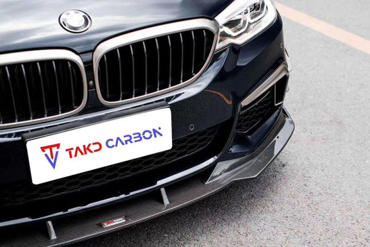 BMW 5 series M550 540 530 (with M-package bumper, does not fit base model) G30 Pre-LCI 2017 2018 2019 2020 with Aftermarket Parts - Front Lip Pre-preg Carbon Fiber from TAKD Carbon