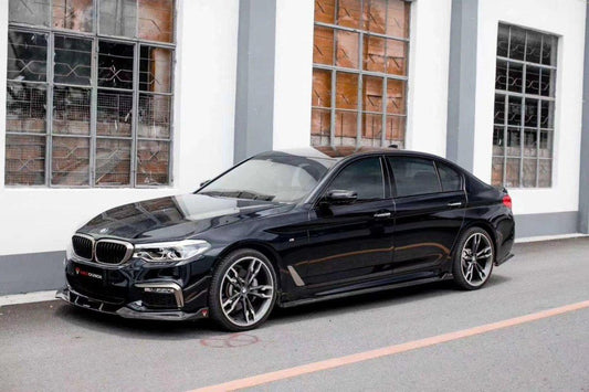 BMW 5 series M550 540 530 (with M-package bumper, does not fit base model) G30 Pre-LCI 2017 2018 2019 2020 with Aftermarket Parts - Front Lip Pre-preg Carbon Fiber from TAKD Carbon