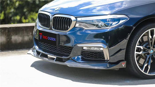 BMW 5 series M550 540 530 (with M-package bumper, does not fit base model) G30 Pre-LCI 2017 2018 2019 2020 with Aftermarket Parts - Front Lip Pre-preg Carbon Fiber from TAKD Carbon