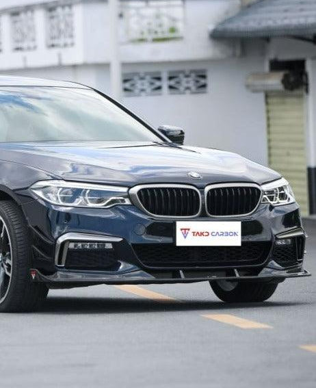 BMW 5 series M550 540 530 (with M-package bumper, does not fit base model) G30 Pre-LCI 2017 2018 2019 2020 with Aftermarket Parts - Front Lip Pre-preg Carbon Fiber from TAKD Carbon