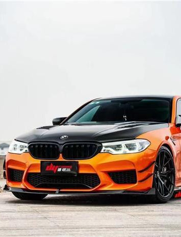 BMW M5 / M5C / M5CS F90 Pre-LCI 2018 2019 2020 with Aftermarket Parts - Front Lip Pre-preg Carbon Fiber from TAKD Carbon