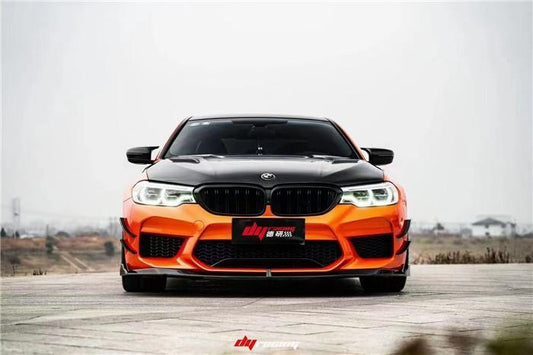 BMW M5 / M5C / M5CS F90 Pre-LCI 2018 2019 2020 with Aftermarket Parts - Front Lip Pre-preg Carbon Fiber from TAKD Carbon