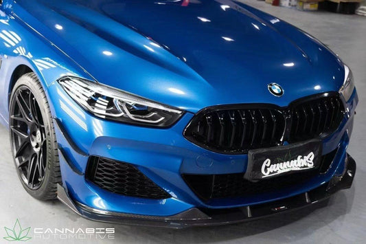 BMW 8 Series M850 840 (With M-Package Bumper) G14 G15 G16 2018 2019 2020 2021 2022 2023 2024 with Aftermarket Parts - V1 Style Front Lip Pre-preg Carbon Fiber from TAKD Carbon