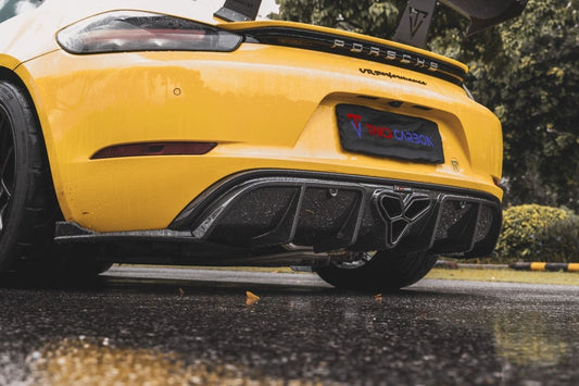 TAKD Carbon Dry Carbon Fiber Rear Diffuser & Canards for Porsche 718 Boxster / Cayman - Performance SpeedShop