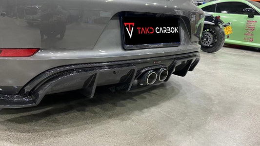 TAKD Carbon Dry Carbon Fiber Rear Diffuser & Canards Ver.2 for Porsche 718 Boxster / Cayman - Performance SpeedShop