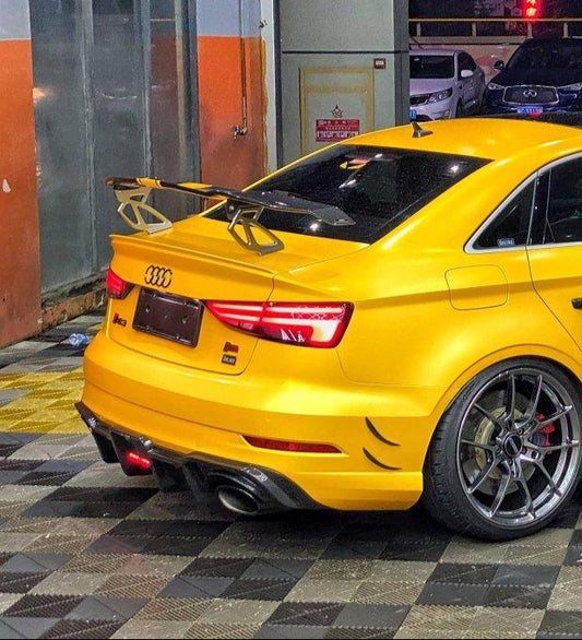 Audi RS3 8V.5 2018 2019 2020 with Aftermarket Parts - V1 Rear Diffuser Pre-preg Carbon Fiber from TAKD Carbon