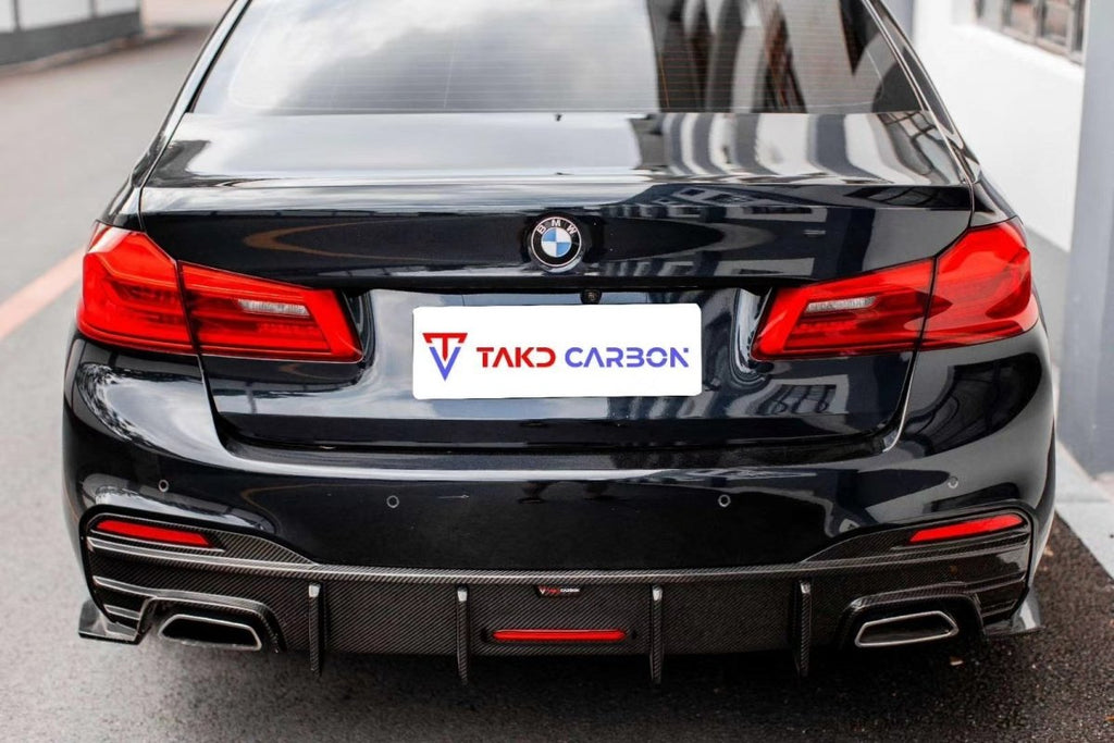 TAKD Carbon Dry Carbon Fiber Rear Diffuser & Rear Canards for BMW 5 Series G30 2017-2020 Pre-facelift - Performance SpeedShop