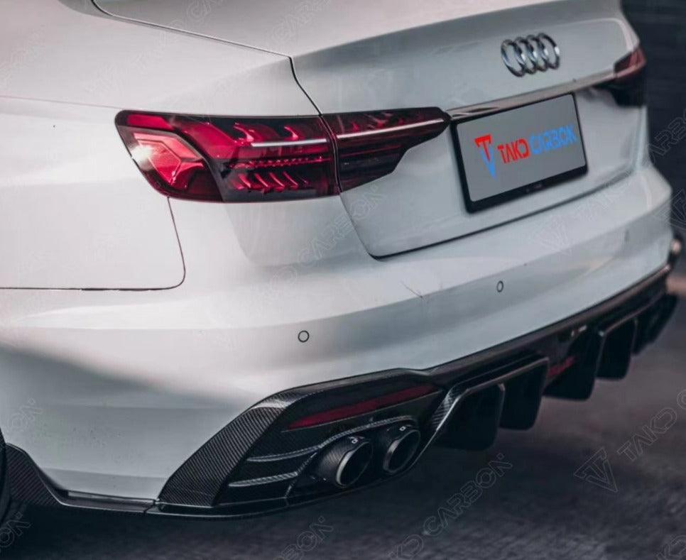 S4 Diffuser Audi S4 B9.5 Aftermarket Parts - TAKD Carbon Rear Diffuser & Canards ...
