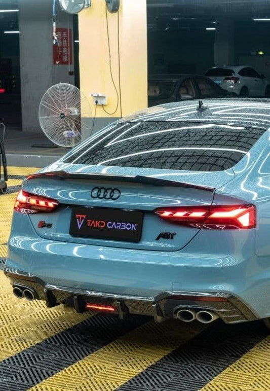 Audi S5 A5 S-line (with s-line bumper) B9.5 2020 2021 2022 2023 2024 with Aftermarket Parts - Rear Diffuser Pre-preg Carbon Fiber from TAKD Carbon