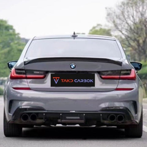 TAKD Carbon Dry Carbon Fiber Rear Diffuser Ver.1 for BMW 3 Series G20 2019-2022 - Performance SpeedShop
