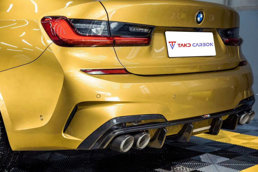 TAKD Carbon Dry Carbon Fiber Rear Diffuser Ver.1 for BMW 3 Series G20 2019-2022 - Performance SpeedShop