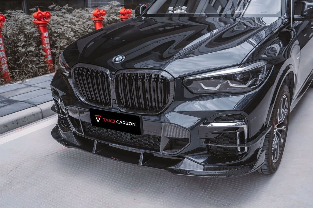 TAKD Carbon Fiber Front Bumper Canards for BMW X5 G05 M50i X/S Drive 40i 2019-2021 Pre-LCI - Performance SpeedShop