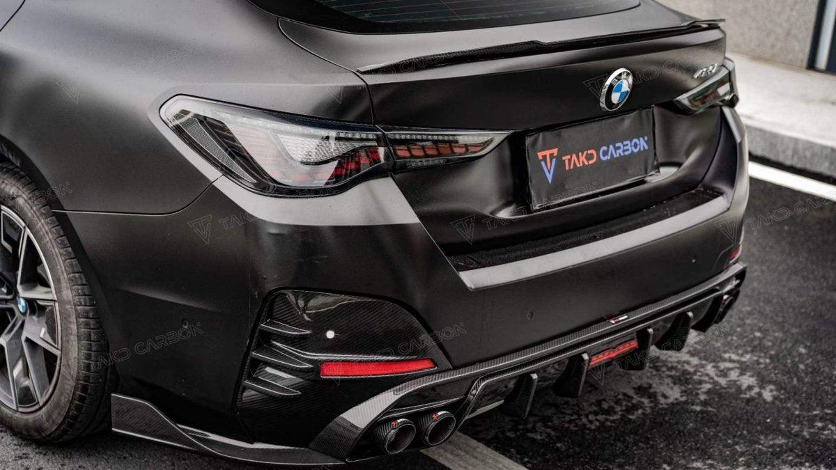 BMW I4 M50 M440i G26 Aftermarket Parts - TAKD Carbon Diffuser & Canards ...