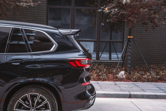 BMW X5 G05 M50i & X/S Drive 40i (with M-Package) (fits both Pre-LCI & LCI) 2019-ON with Aftermarket Parts - Rear Roof Spoiler Pre-preg Carbon Fiber from TAKD Carbon