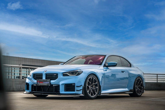 BMW M2 / M2C G87 2023 2024 with Aftermarket Parts - Side Skirts Pre-preg Carbon Fiber from TAKD Carbon